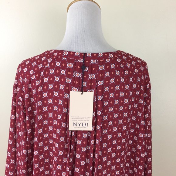 NWT NYDJ NOT YOUR DAUGHTERS JEANS Multi-Color 3/4 Perfect Blouse Shirt - Picture 10 of 11